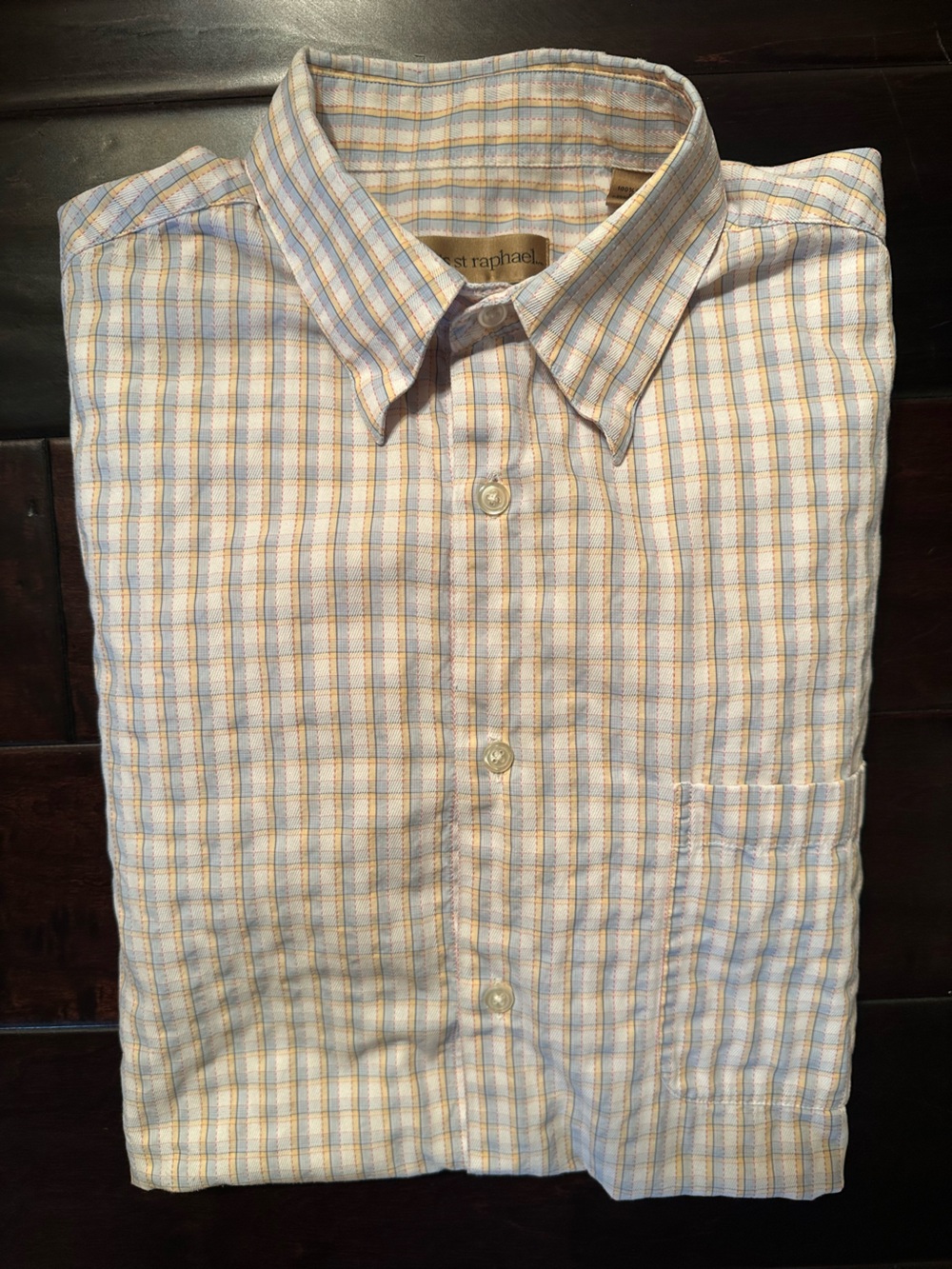 Tricots St. Raphael 100% Cotton Plaid Button Front Shirt – Men’s Medium